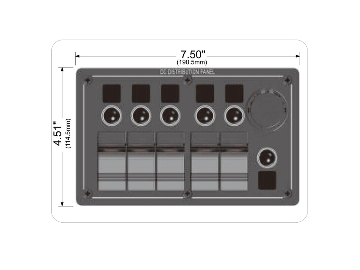 Bulldog Winch 5-Switch Panel with Breakers And Voltmeter 20267