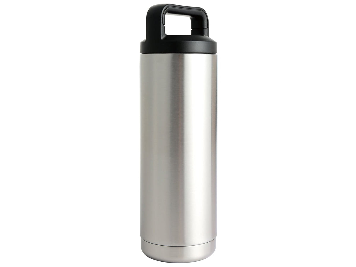 Bulldog Winch 18oz 304 Stainless Drink Bottle w/Screw-on Finger Hold Lid Silver 80049