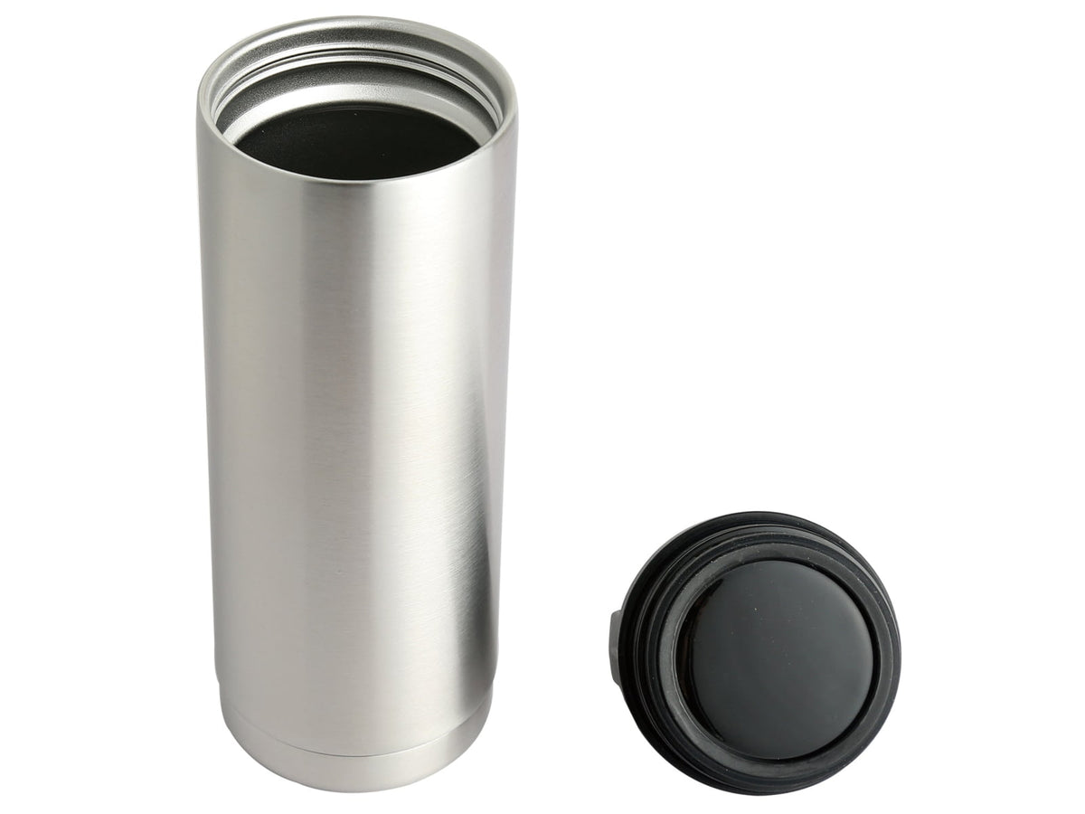 Bulldog Winch 18oz 304 Stainless Drink Bottle w/Screw-on Finger Hold Lid Silver 80049