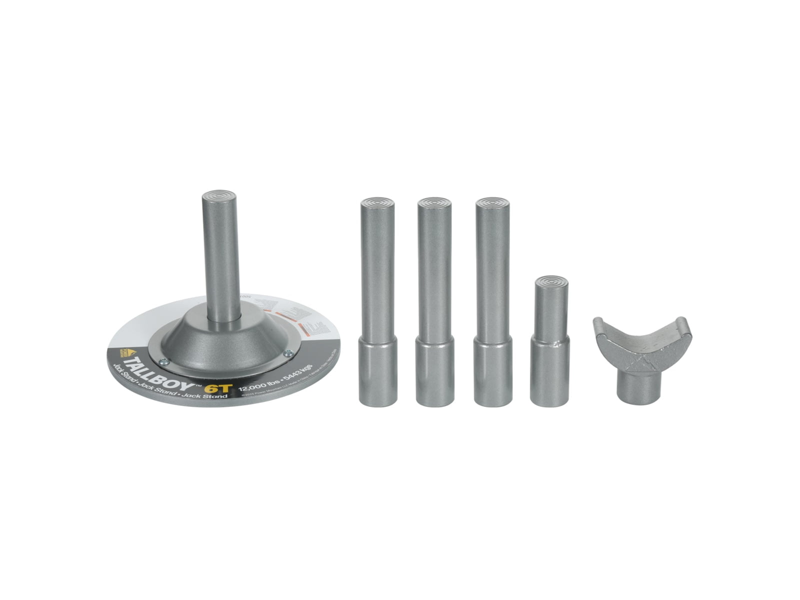 Bulldog Winch Power Mountain Tallboy 6T Jack Stand 7pc Silver 50018