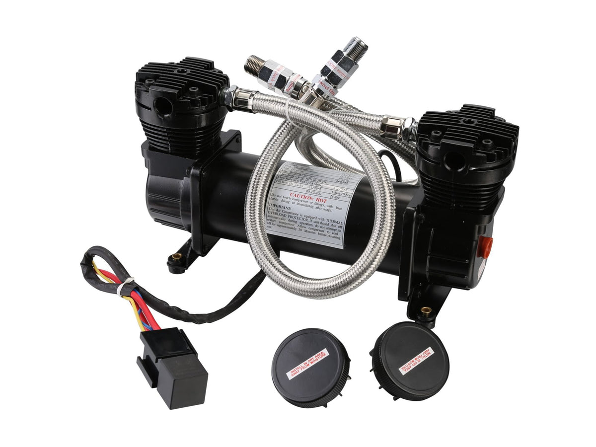 Bulldog Winch Compressor 200PSI Double Cylinder for on-Board Use 4.2CFM Black 41006