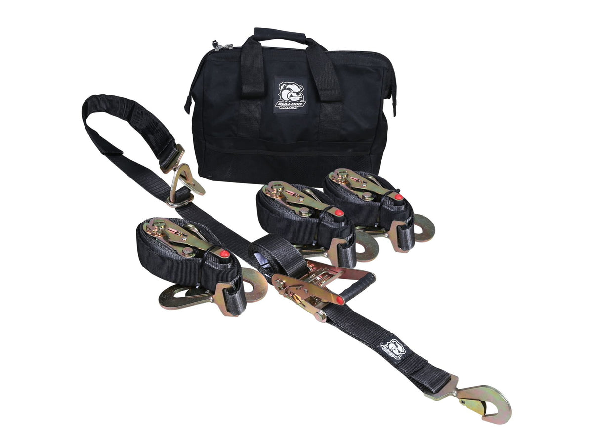 Bulldog Winch Ratcheting Axle Strap Set 5 Pieces Black