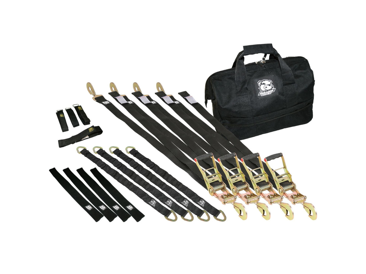 Bulldog Winch Ratcheting Tie-Down Strap Set 17Pc Black 20351