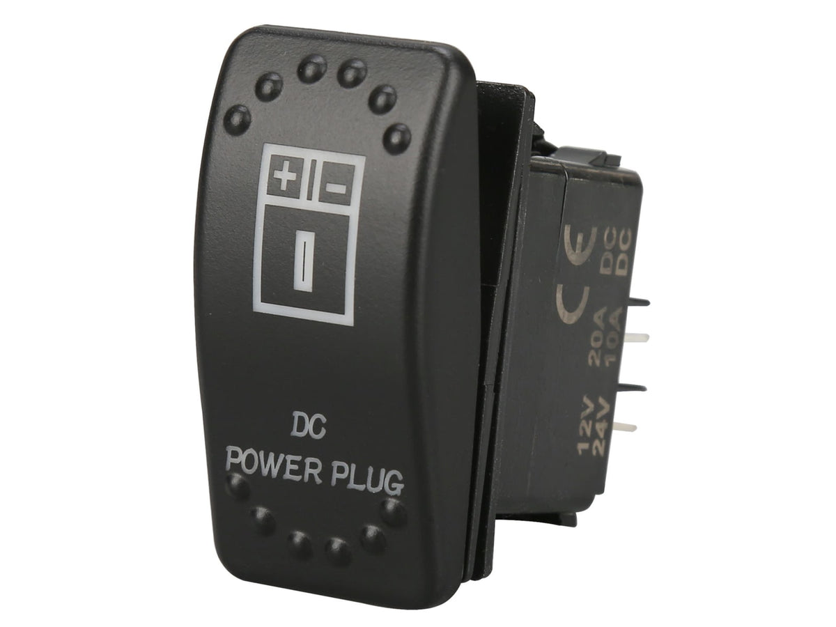 Bulldog Winch Rocker Switch - DC Power Plug Black 20319
