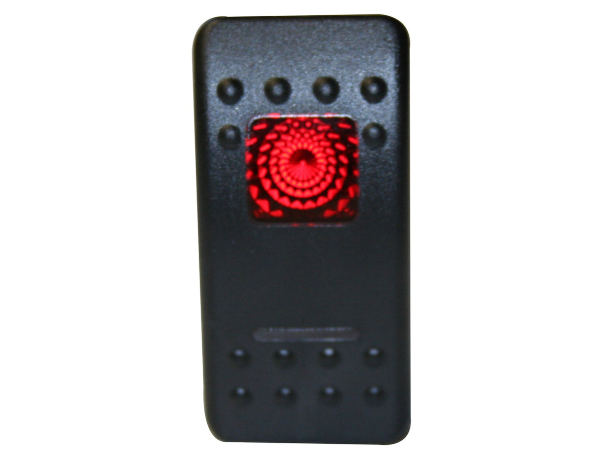 Bulldog Winch Rocker Switch - Momentary ON/OFF Lighted Red 3-Pin Black 20284