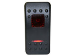 Bulldog Winch Rocker Switch - Momentary ON/OFF Lighted Red 3-Pin Black 20284