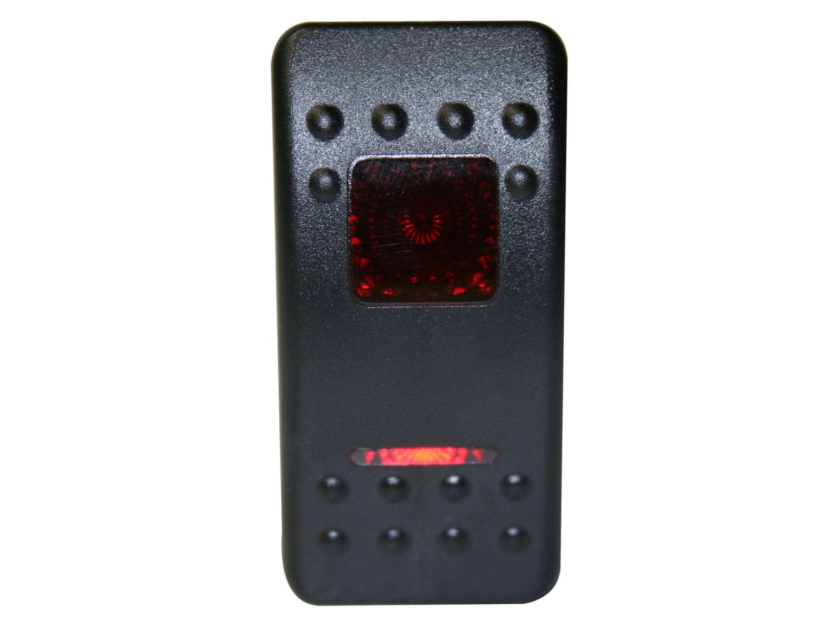 Bulldog Winch Rocker Switch - Momentary ON/OFF Lighted Red 3-Pin Black 20284