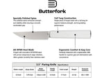 Butterfork Paring Knife Light Gray BF01PKLG