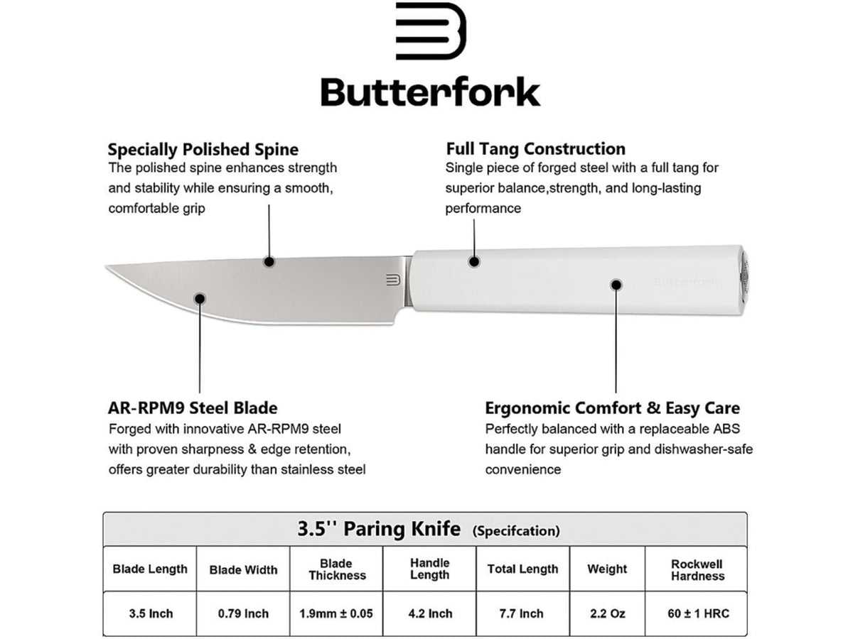 Butterfork Paring Knife Light Gray BF01PKLG
