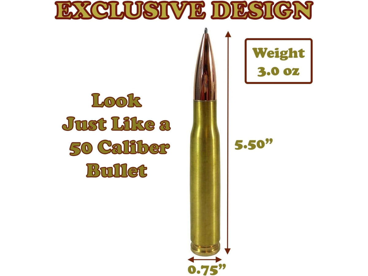 Campco Caliber Gourmet .50 Caliber Bullet Shaped Pen Gold CBG1018