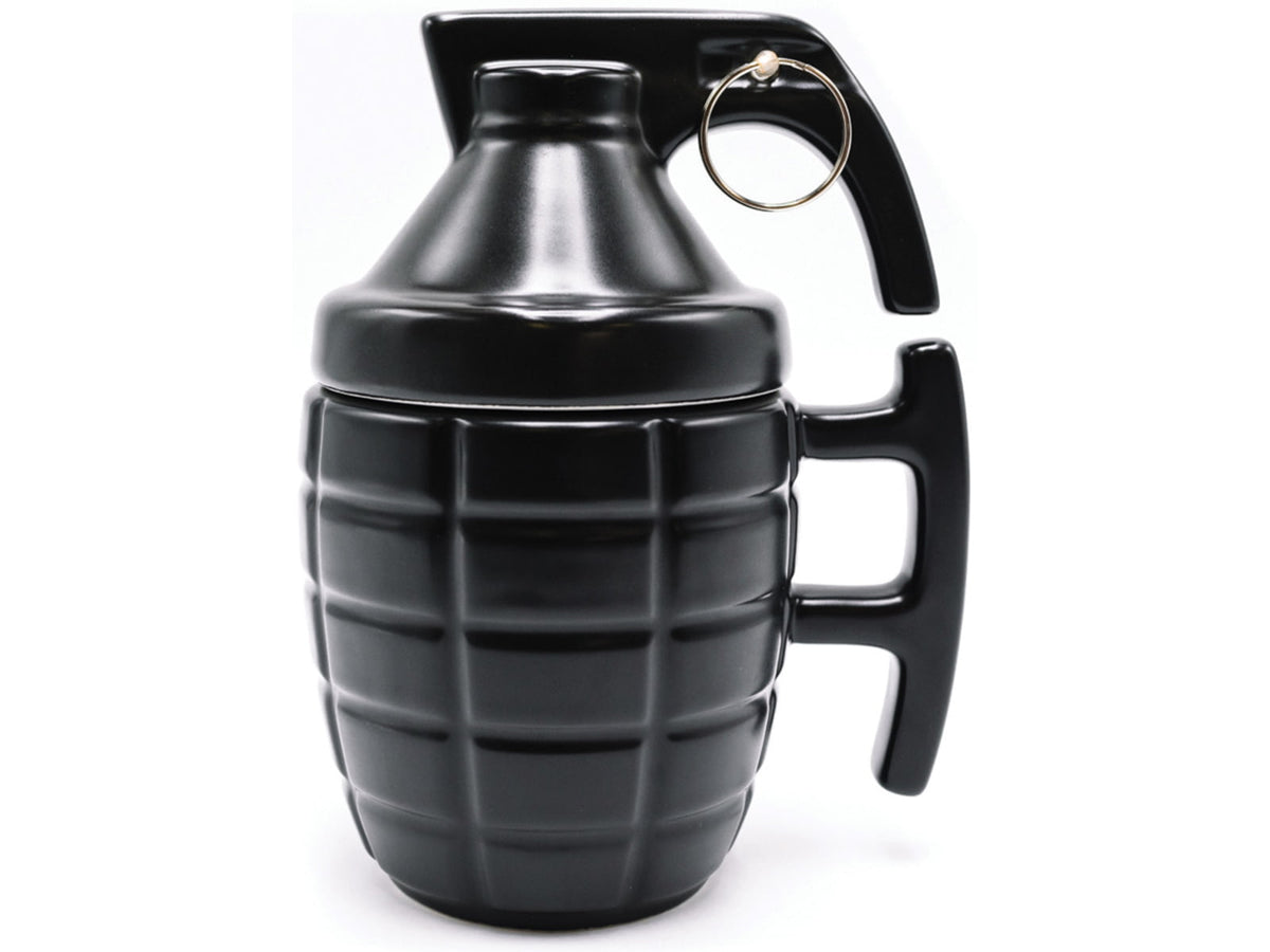 Caliber Gourmet Grenade Mug w/ Lid 22oz Black Ceramic CBG-M-1069