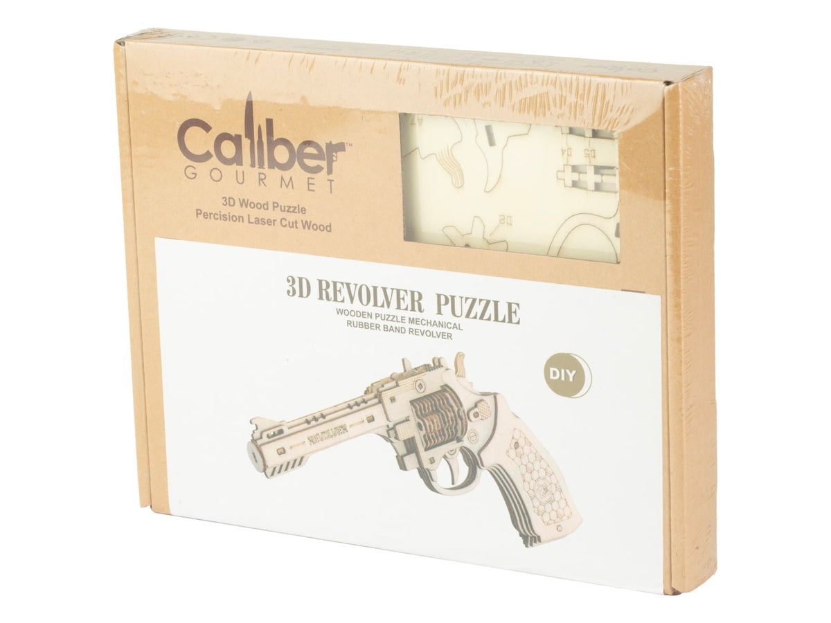 Caliber Gourmet Caliber Revolver Wood Puzzle Gun Brown - CBG-PZ-04R