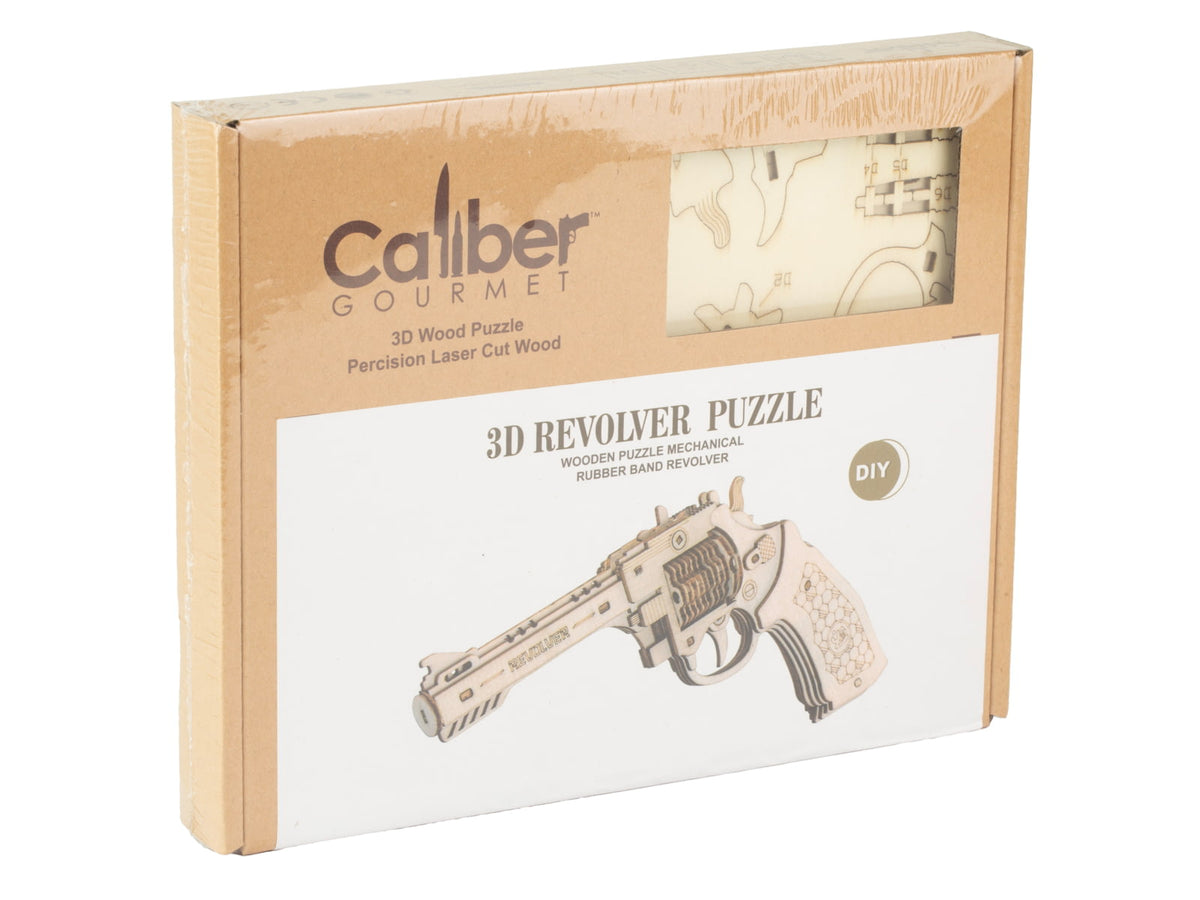 Caliber Gourmet Caliber Revolver Wood Puzzle Gun Brown - CBG-PZ-04R