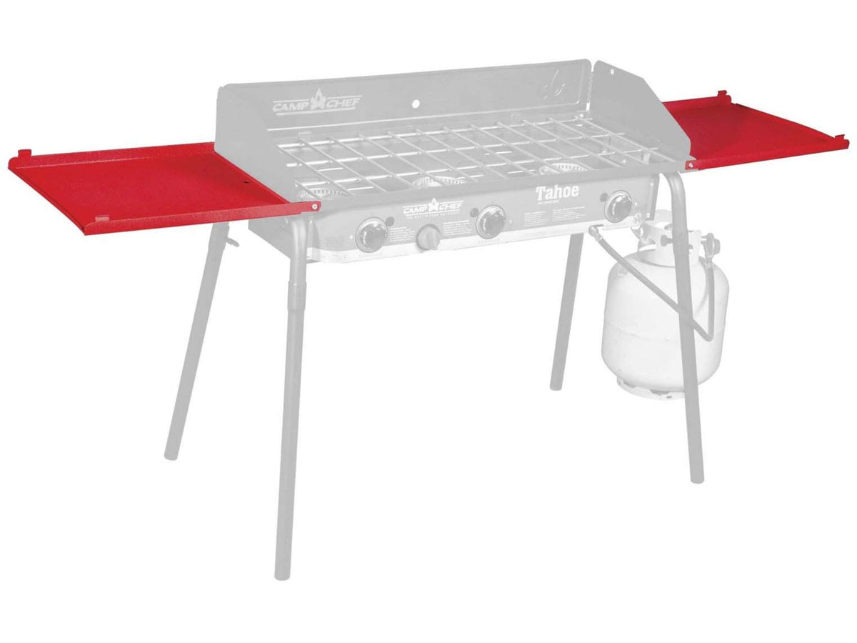 Camp Chef Folding Side Shelves 2-Pack Fits Most 16in Stoves Red
