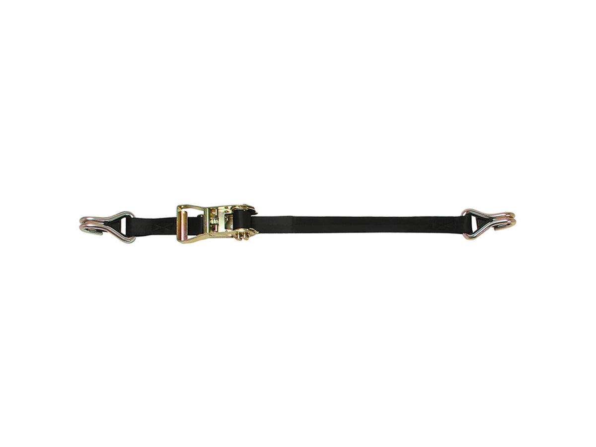 CargoBuckle Ratchet Strap Tie-Down w/Double J-Hooks & Keeper - 1" x 12' F14060