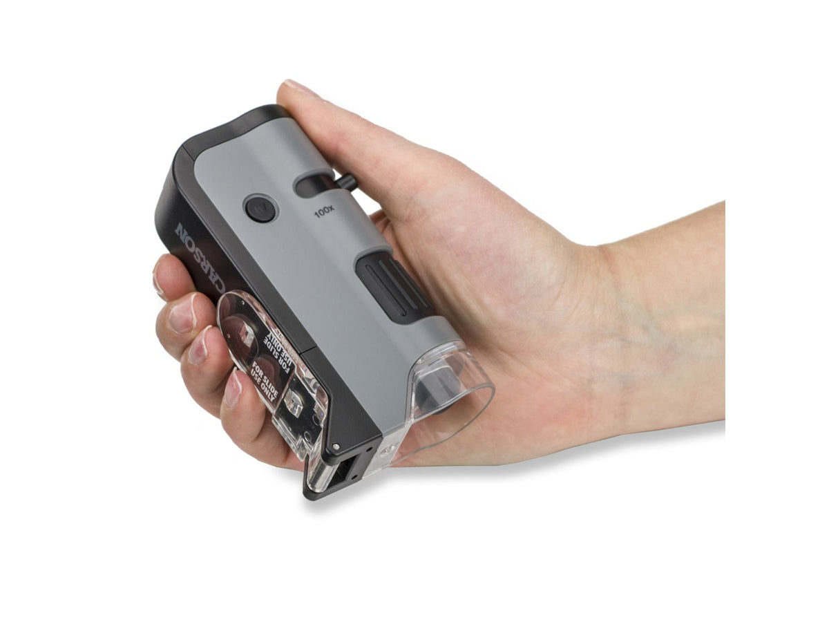 Carson 100x-250x MicroFlip Portable Microscope w/ Phone Clip Grey/Black MP-250