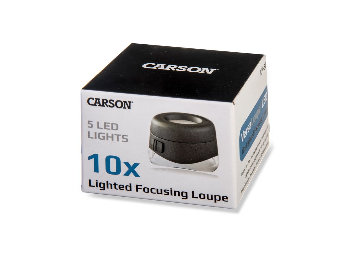 Carson 10x LED VersaLoupe Lighted Black LH-50