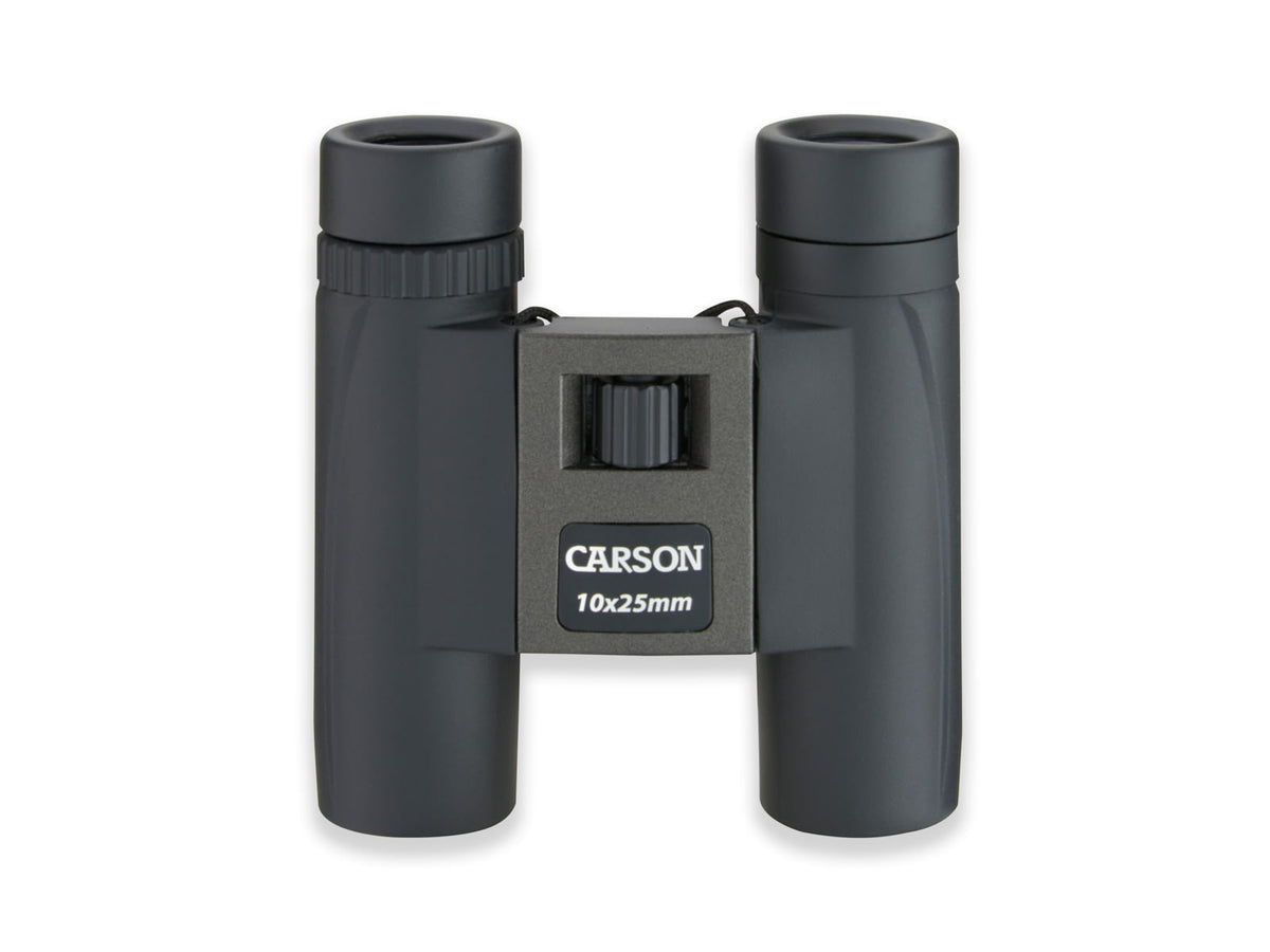 Carson 10x25mm Power Ultra Lightweight Compact Roof Prism Binoculars Matte Silver/Black TM-025