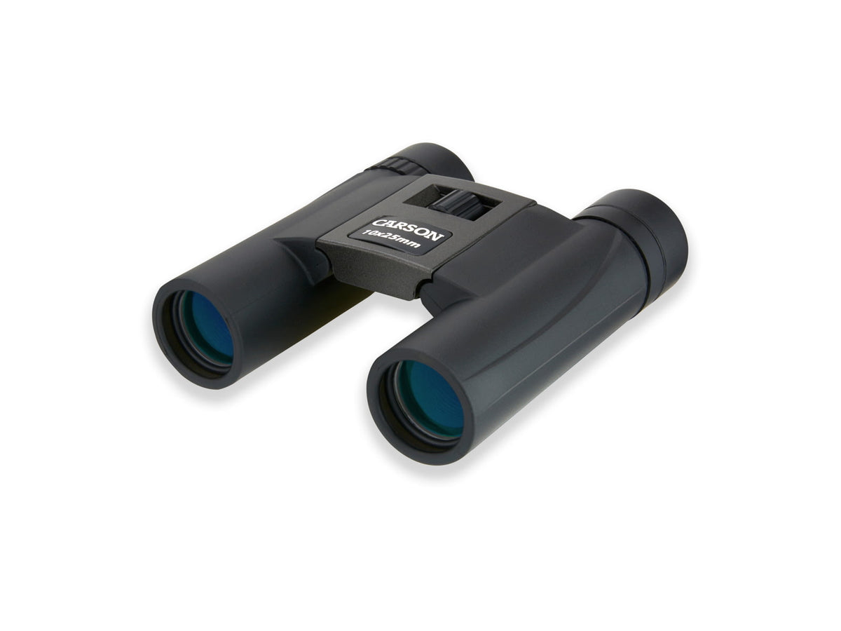 Carson 10x25mm Power Ultra Lightweight Compact Roof Prism Binoculars Matte Silver/Black TM-025