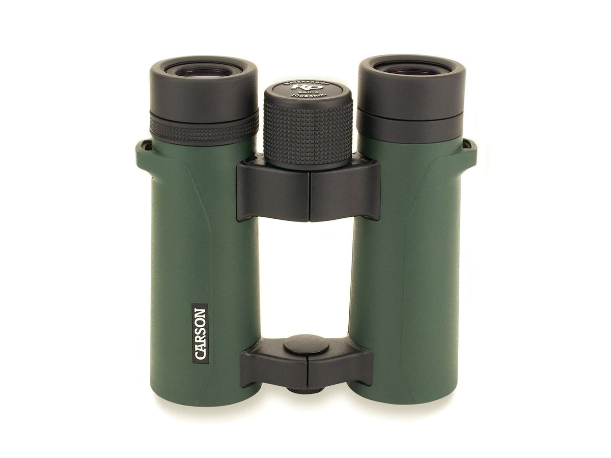 Carson Open Bridge 10x34mm Roof Prism Binocular Matte Green RD-034