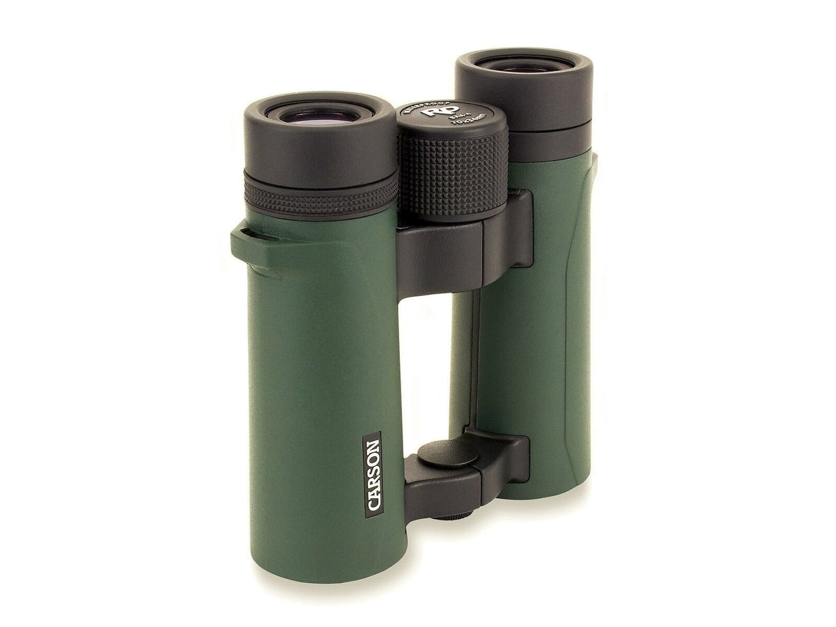 Carson Open Bridge 10x34mm Roof Prism Binocular Matte Green RD-034