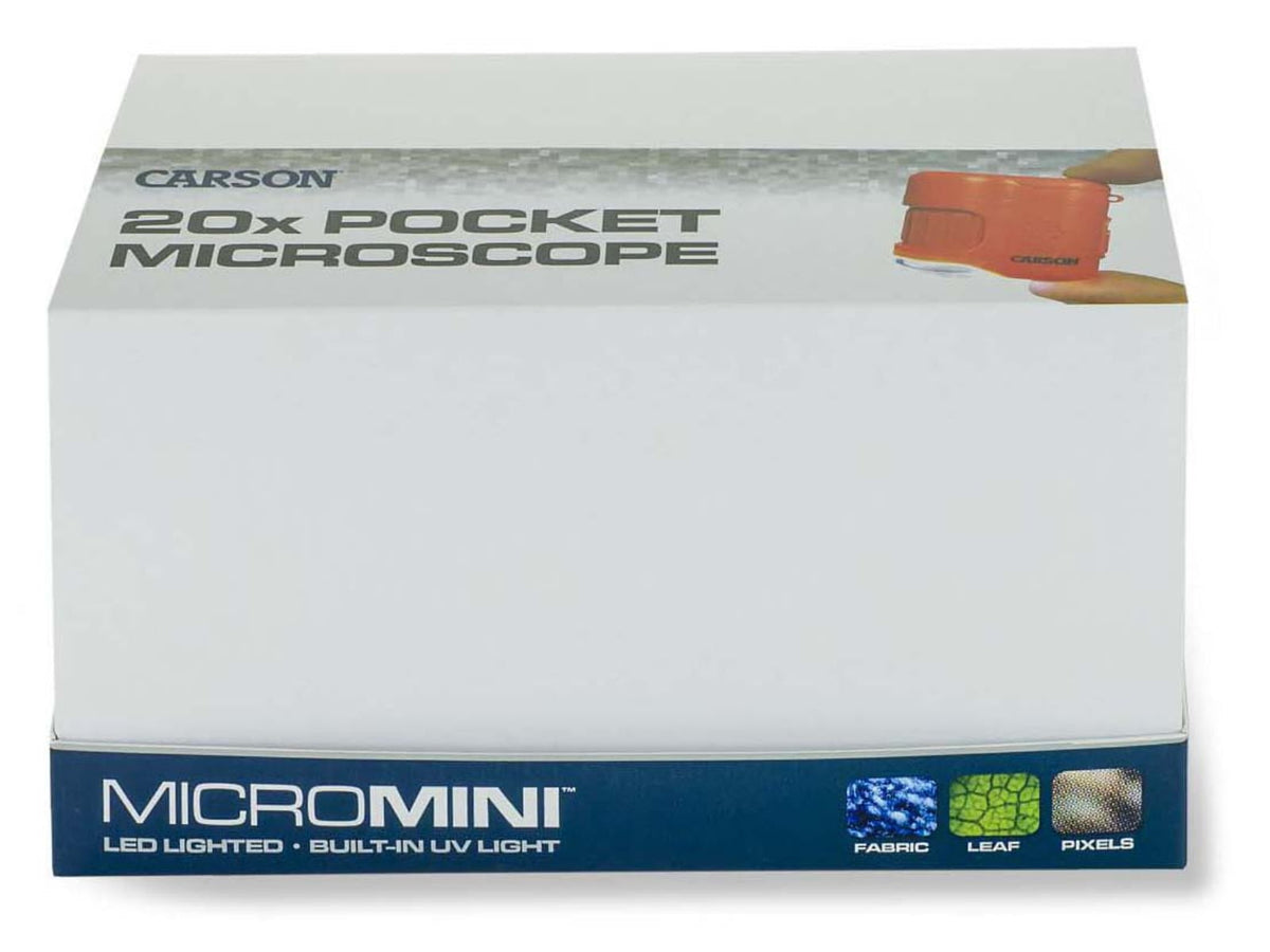 Carson 20x MicroMini Microscope Display 2 LED Assorted MM-280OBG