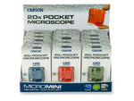 Carson 20x MicroMini Microscope Display 2 LED Assorted MM-280OBG