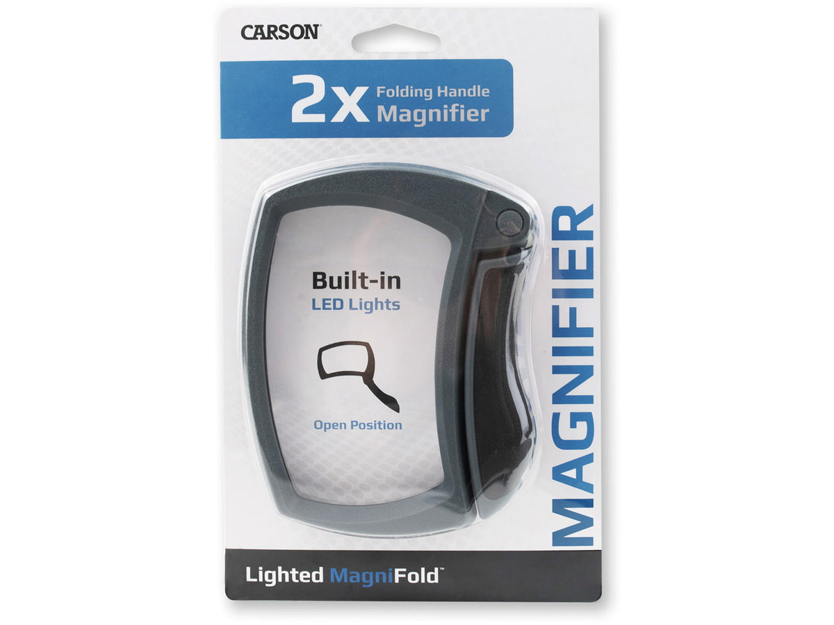 Carson 2x Lighted Magnifold Rectangular Magnifier Black/Grey