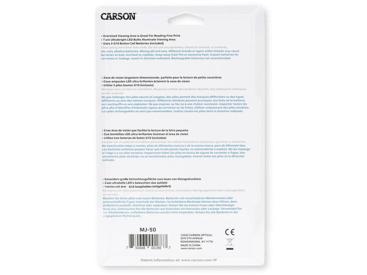 Carson 2x Lighted Magnifold Rectangular Magnifier Black/Grey