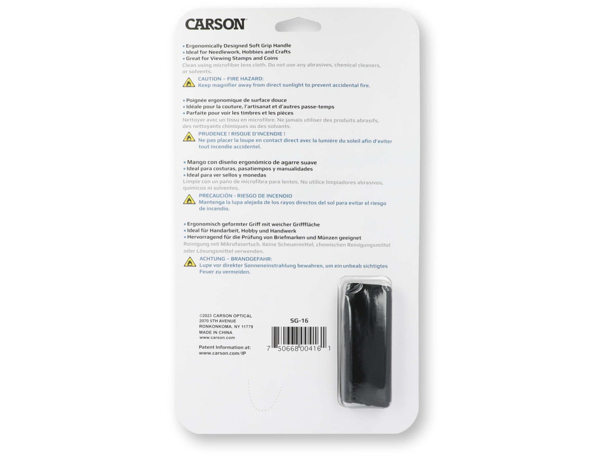 Carson 2x Soft-Grip Glass Magnifier with 11.5x Spot Lens and Stand