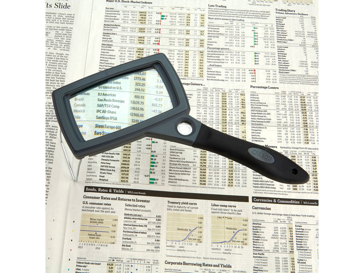 Carson 2x Soft-Grip Glass Magnifier with 11.5x Spot Lens and Stand