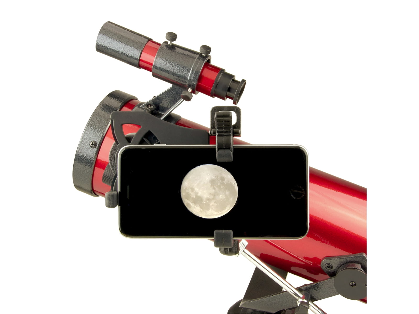 Carson RedPlanet 35 - 88 x 76mm Newtonian Reflector Telescope w/Smartphone Adapter Red RP-100SP