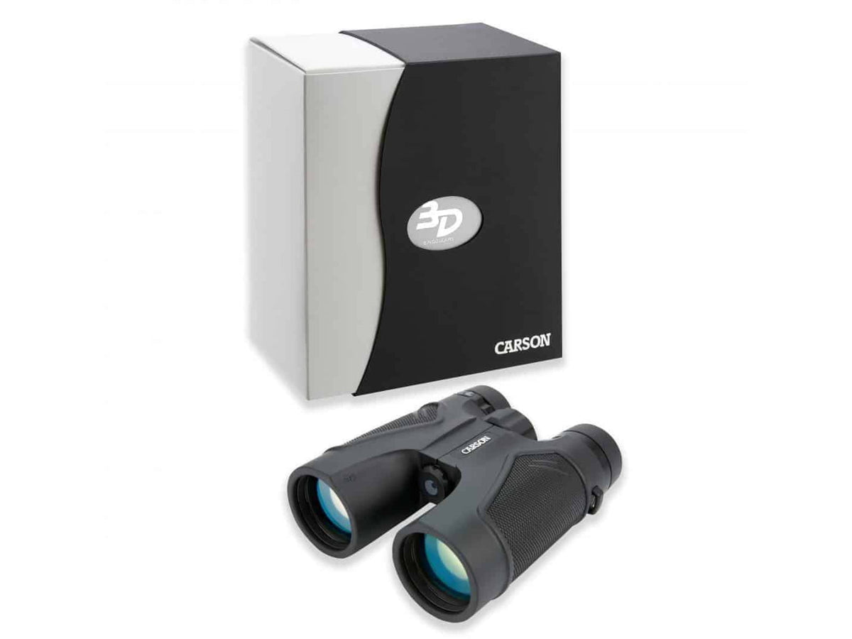Carson 3D 10x42mm Roof Prism Waterproof Birding Binoculars Matte Black TD-042ED
