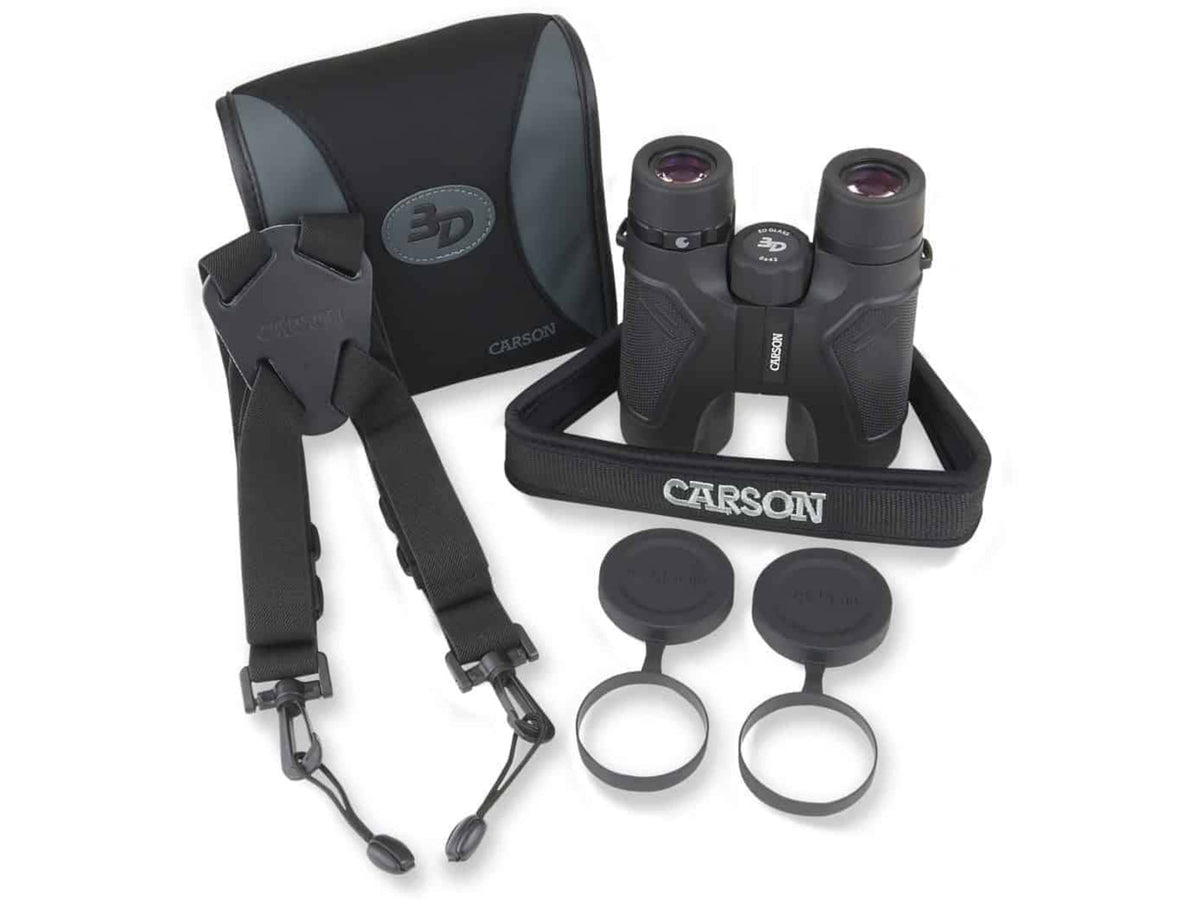 Carson 3D 8x42mm Roof Prism Binoculars Matte Black TD-842ED
