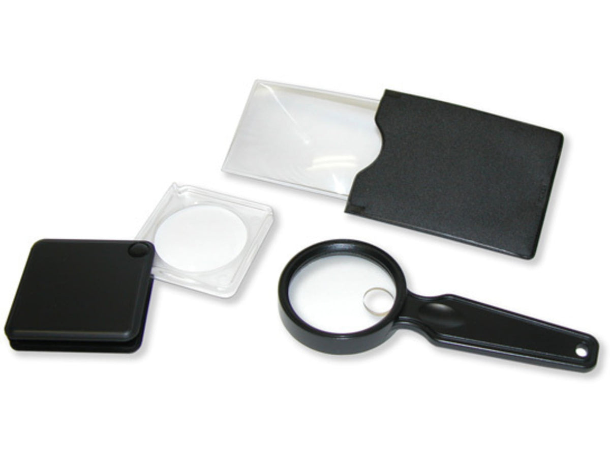 Carson 3PC Value Pack Credit Card Sized Magnifier Flip-Open Magnifier Hand Held Magnifier VP-01