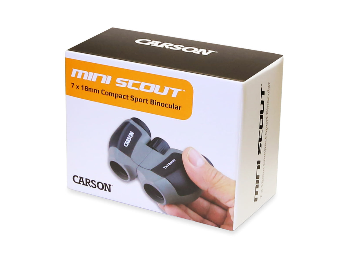Carson Mini Scout 7x18mm Porro Prism Binoculars Matte Gray/Black JD-718