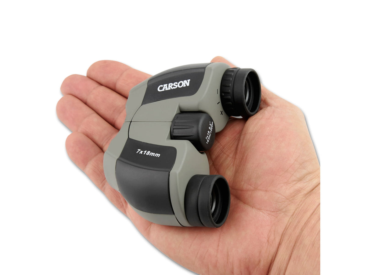 Carson Mini Scout 7x18mm Porro Prism Binoculars Matte Gray/Black JD-718