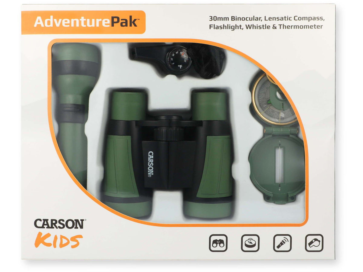 Carson Adventure Pak Binoculars 5x30mm Roof Prism Matte Green