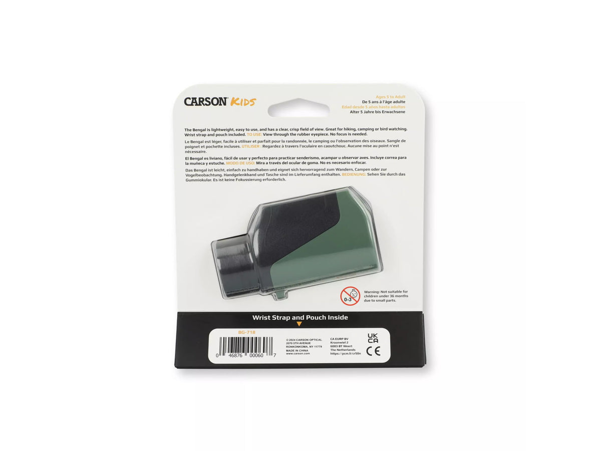 Carson Bengal 7x18mm Focus Free STEM Toy for Kids Green BG-718