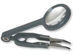 Carson Fishn Grip 4x Magnifier w/Attached Precision Tweezers Hook Cleaner and Line Cutter OD-99