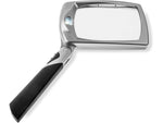 Carson LED Lighted Folding Rectangular Magnifier 2.5x Power Silver/Black Small MJ-30