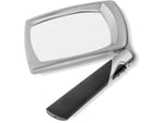 Carson LED Lighted Folding Rectangular Magnifier 2.5x Power Silver/Black Small MJ-30