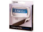 Carson LED Lighted Folding Rectangular Magnifier 2.5x Power Silver/Black Small MJ-30