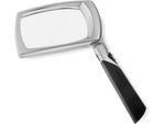 Carson LED Lighted Folding Rectangular Magnifier 2.5x Power Silver/Black Small MJ-30