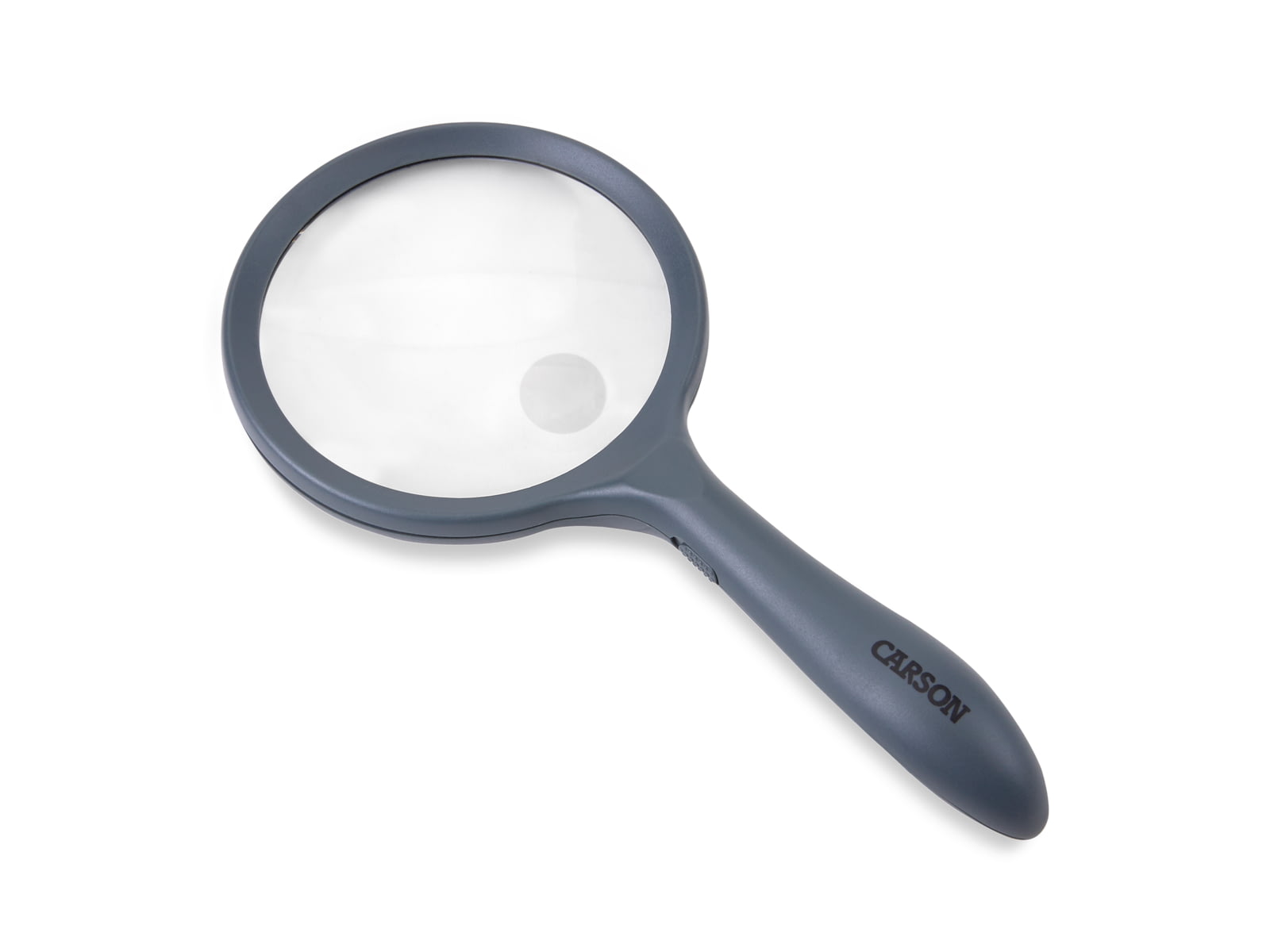 Carson LED Lighted HandHeld 2x Magnifier w/4x Spot Lens Gray hm-44
