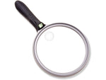 Carson LED Lighted Oversized Handheld Magnifier 1.5x Power 5in Black/Silver Small
