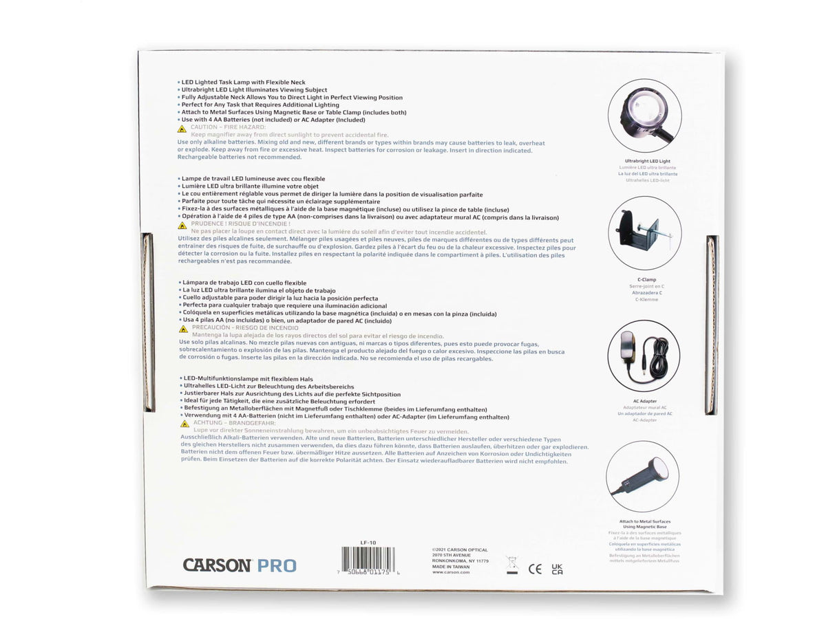 Carson LightFlex Pro LED Task Light Black LF-10