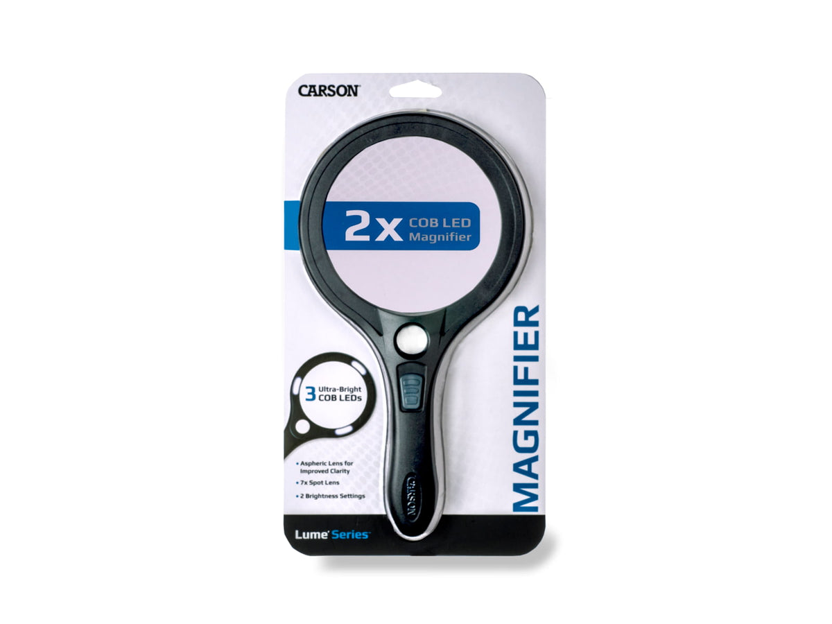 Carson Lume Series 2x Aspheric COB LED Magnifier w/7x Spot Lens 4.5 in AS-95