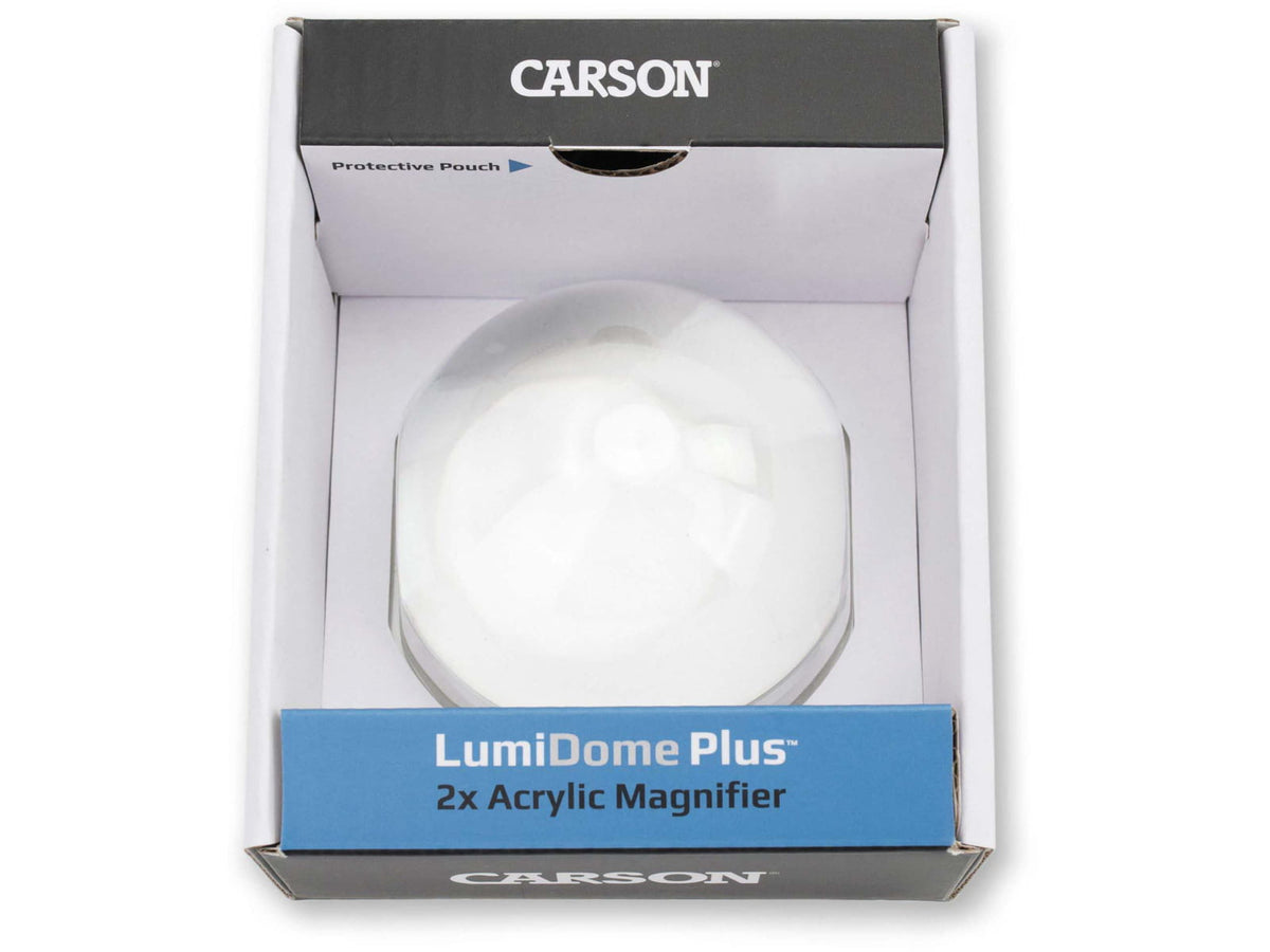 Carson LumiDome Plus 2x Polished Ball Loupe with 75mm base LD-75