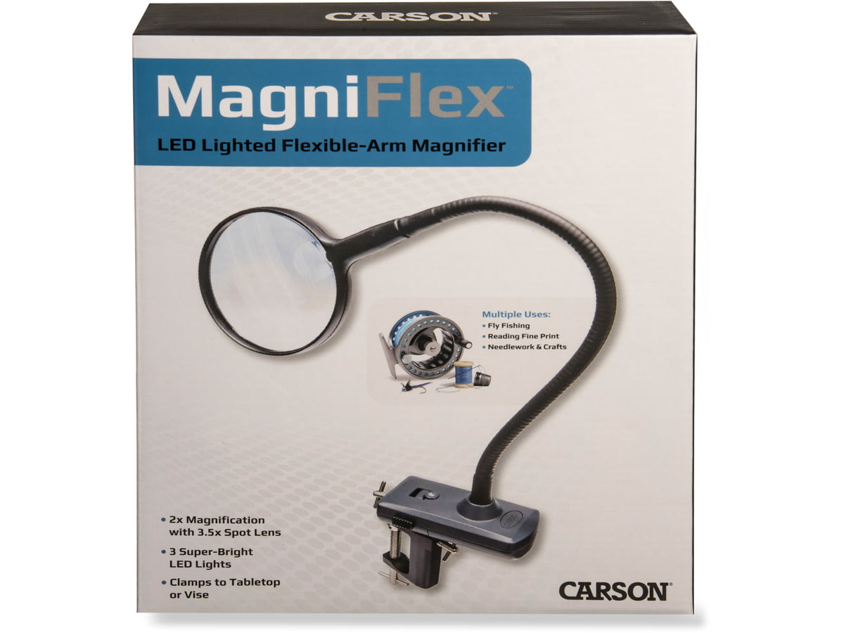 Carson MagniFlex LED Lighted Flexible Magnifier w/ Table Clamp and Power Adapter CL-65